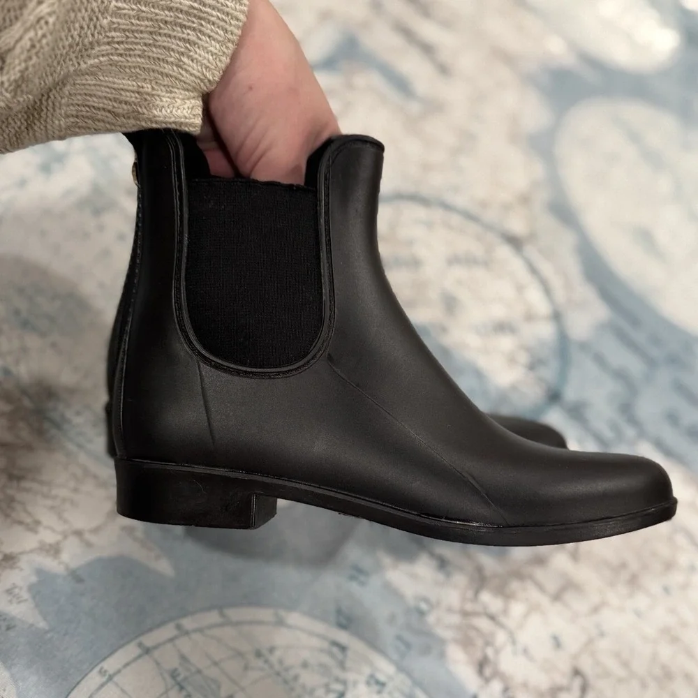 Sam Edelman Tinsley Womens Black Matte Chelsea Rain Boots Size‎ 9M Waterproof